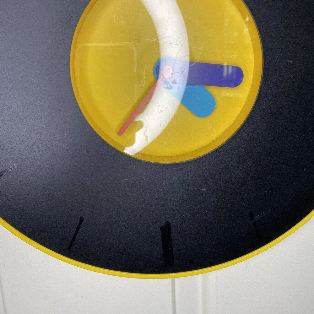 IKEA Pladdra Wall Clock - 90s Memphis Milano Style Yellow Clock - Working!